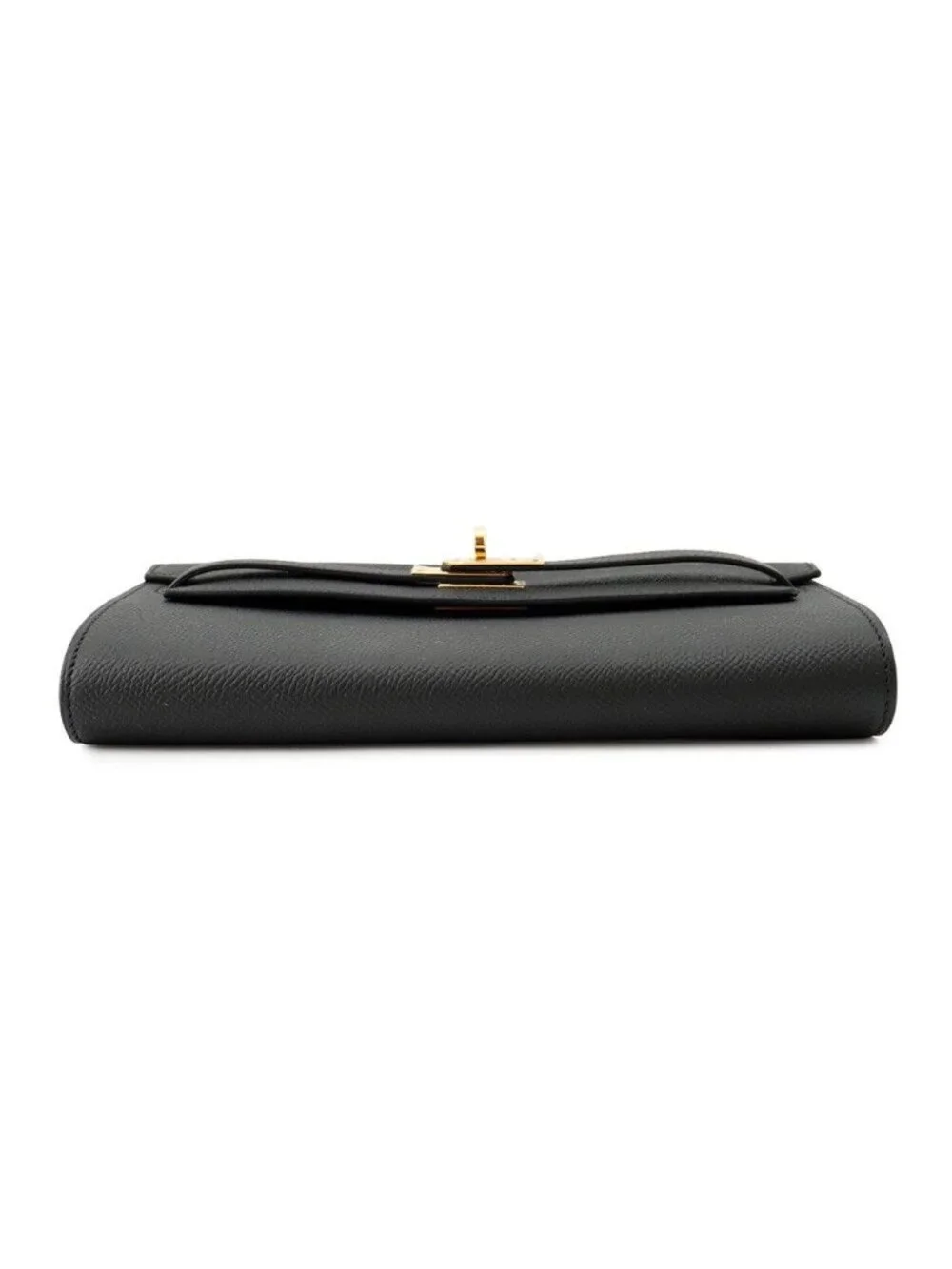 Hermes Kelly Wallet Long To Go Black Gold Epsom